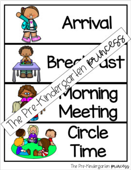 Class Schedule Pieces (Rectangles) by The Pre-Kindergarten Princess