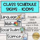 Class Schedule Signs - 'Icons' theme