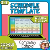 Class Schedule Template for Weekly and Daily Schedules - G