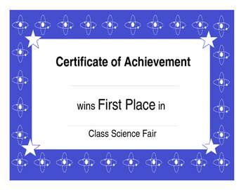 Preview of Class Science Fair: Atom Science Fair { Editable} Awards and Rubric