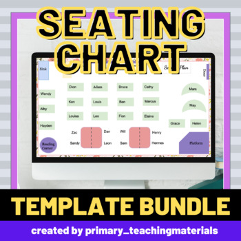 Preview of Class Seating Chart Editable Templates with distance learning