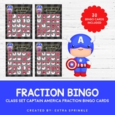 Class Set of Captain America Inspired Fraction Bingo Cards