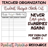 Class Sharpie Check Out Sheet | Classroom Management | Org
