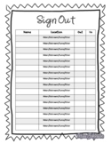 Class Sign Out Sheet [FREEBIE]