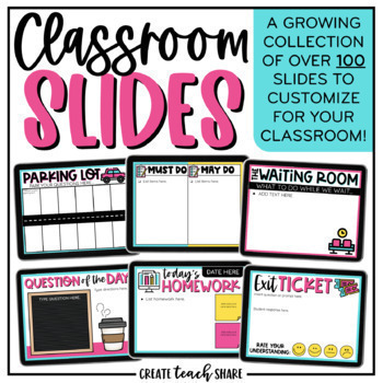Preview of Class Slides | Classroom Management Slides | Teacher Templates in Google Slides