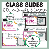 Class Slides with Timers | Farmhouse | Distance Learning |