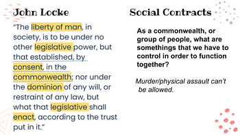Preview of Class Social Contracts- John Locke Primary Source Analysis