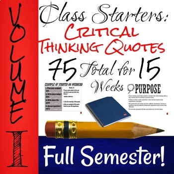 Preview of Class Starters Volume I & Critical Thinking Quotes with Google Slides
