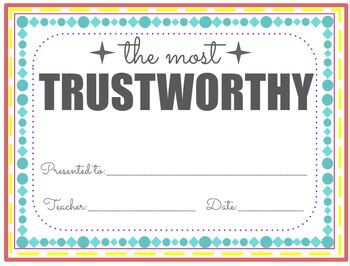 Preview of Class Superlative End of Year Awards