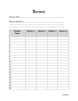 Class Survey Data Project (two Versions For Differentiation) 