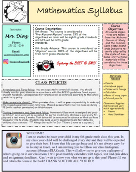 Preview of Back to School Syllabus Template