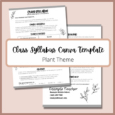 Class Syllabus Canva Template - Plant Theme - EDITABLE