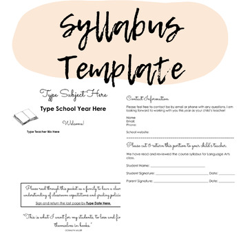 Preview of Class Syllabus Template 