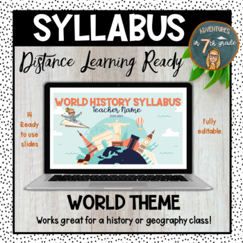 Preview of Class Syllabus - World Theme - Distance Learning Ready