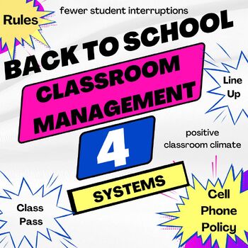 Preview of Back to School - CLASSROOM MANAGEMENT - 4 Detailed Systems - Student Controlled