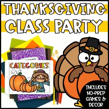 Preview of Class Thanksgiving Party | Digital Thanksgiving and Fall Games and Activities