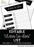 Class To-Do List for College Students (EDITABLE)