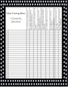 Preview of Class Tracking Sheet and Rubric for 1st Grade RL Standards
