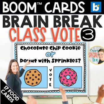 Preview of Class Vote Food Game Ice Breaker BOOM™ Cards