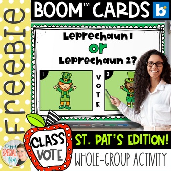 Preview of Class Vote St. Patrick's Day BOOM Card Activity