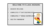 Class Welcome Certificates