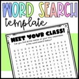 Class Word Search Template
