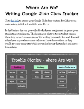 Preview of Class Writing Process Tracker - Keep track of where your students are!
