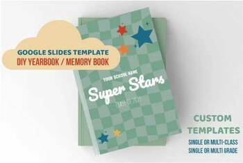 Preview of Class Yearbook, Template for class memory book Google Slides- Super Stars Theme