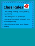 Class and Bonus Toddler Rules Charts/Posters