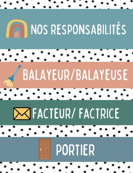 Preview of Class job labels in French!