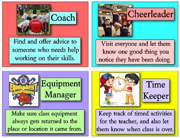 Preview of Class jobs for injured or non-active students - Get them involved! - P.E.