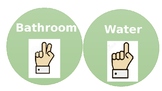 Class mangement hand signs label