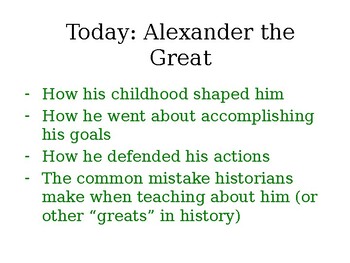 Preview of Class notes on Alexander the Great