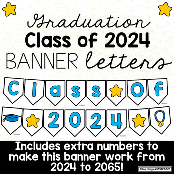 Preview of Class of 2024 Banner - Printable Graduation Banners 2024-2065