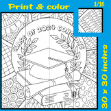 Class of 2024 Graduation Collaborative Coloring Poster, En