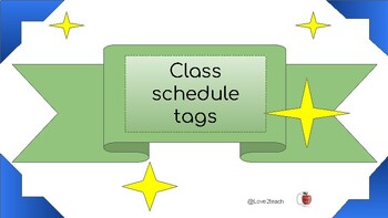 Preview of Class schedule tags, subjects, name tags