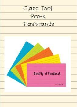 Preview of Class tool Pre-k Flashcards ( dimensions, indicators)