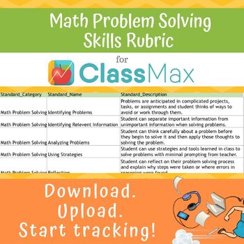 Preview of ClassMax Instructional Tracking - Math Problem Solving Skills Rubic