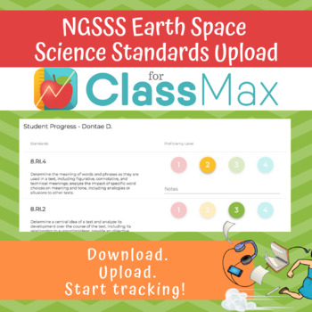 Preview of ClassMax Instructional Tracking - NGSSS Earth Space Science Standards (Gr9-12)