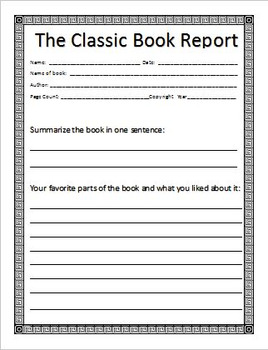 how to write a book report middle school