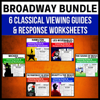 Preview of Classic Broadway Bundle → 6 Musical Theatre Viewing Guides & Response Worksheets