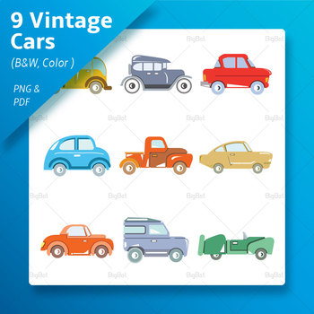 vintage car clipart color