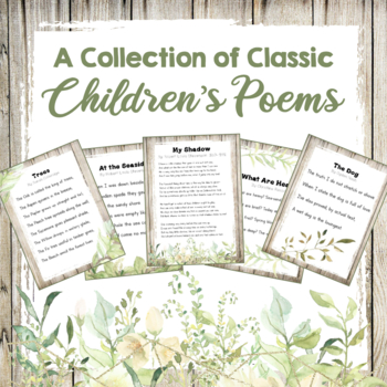 Preview of Classic Poems for Kids | Poem Response Activities | Poem of the Week