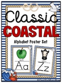 Classic Coastal | Alphabet Poster Set | Navy Stripe | Nautical