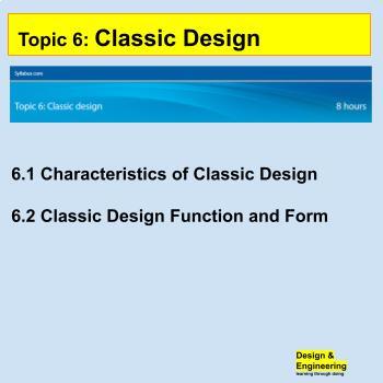 Preview of Classic Design Theory IB DP DT Topic 6