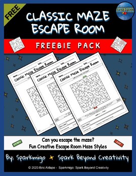 Preview of Classic Maze Escape Room Puzzle Game Activity Challenge Freebie Pack No Prep