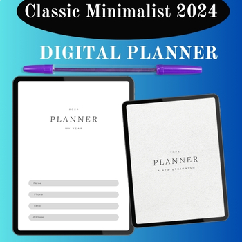 Preview of Classic Minimalist 2024 Annual Planner