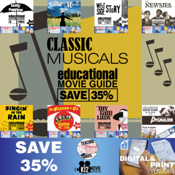 Preview of Classic Musicals Movie Guide Bundle | 8 Movie Guides | SAVE 35%