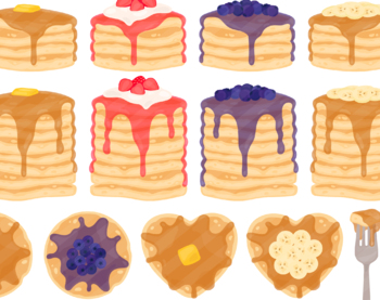 Classic Pancake Breakfast Clipart | For Classroom Decoration | Digital Download