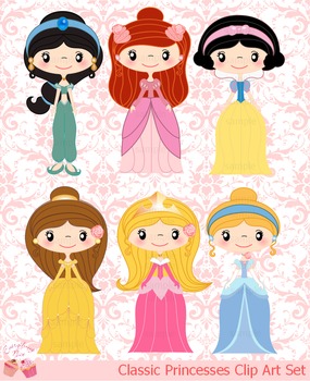 Classic Princesses Clip Art Set by 1Everything Nice | TpT